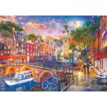 Puzzle  Ravensburger-00884 Coucher de Soleil sur Amsterdam
