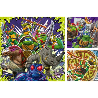 Ravensburger-04012 3 Puzzles - Tortues Ninja