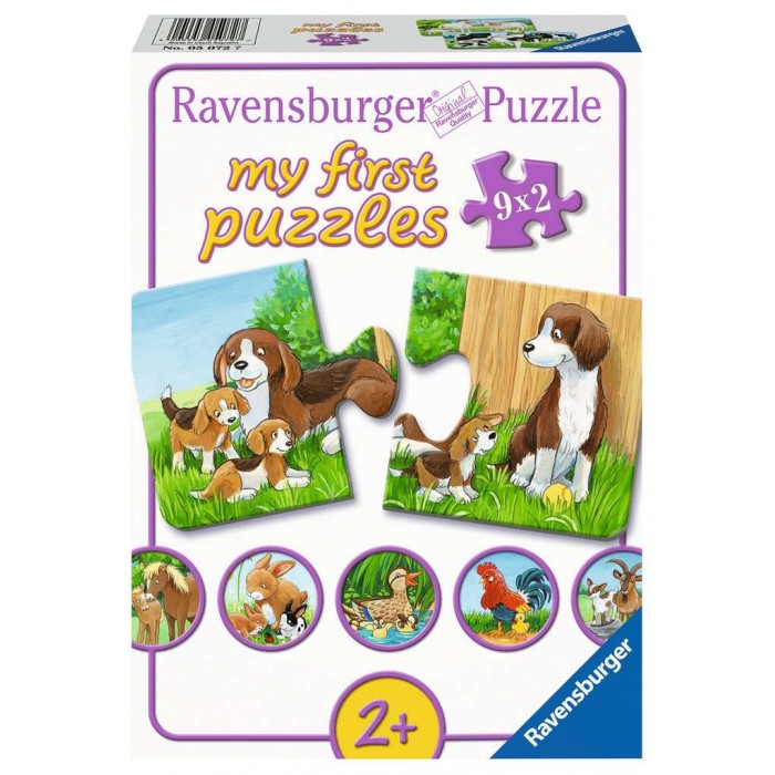 Ravensburger-05072 9 Puzzles - Les Animaux de la Ferme