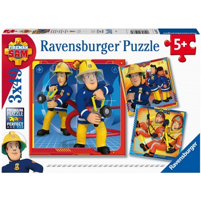 Ravensburger-05077 3 Puzzles - Sam le Pompier