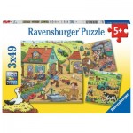  Ravensburger-05078 3 Puzzles - La Ferme et ses Habitants
