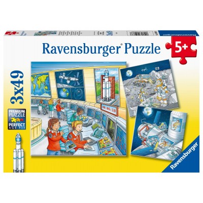 Ravensburger-05088 3 Puzzles - Mission Espace avec Tom et Mia