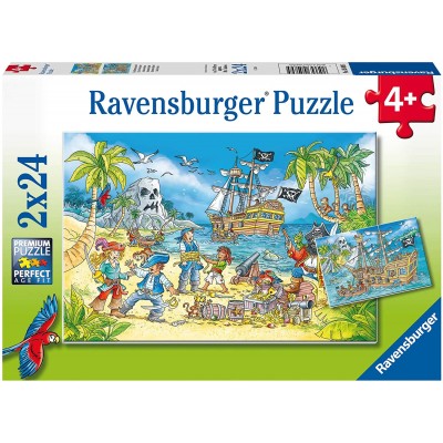 Ravensburger-05089 2 Puzzles - L'Île Aventureuse