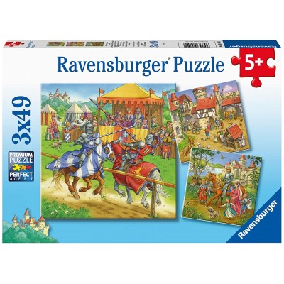 Ravensburger-05150 3 Puzzles - Moyen-Age