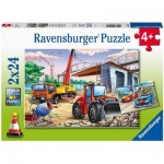 Ravensburger-05157 2 Puzzles - Construction & Cars