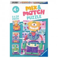  Ravensburger-05598 3 Puzzles - Mix & Match Robot