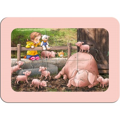 Ravensburger-05679 3 Puzzles - Lotta à la Ferme