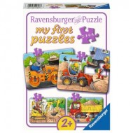  Ravensburger-05717 4 Puzzles - My First Puzzles - Animaux au chantier