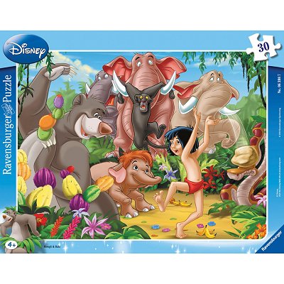 Ravensburger-06398 Puzzle cadre - Livre de la jungle : Mowgli et Baloo