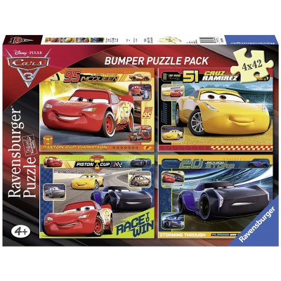 Puzzle Ravensburger-06890 Disney - Cars 3 (4 x 42 Pièces)