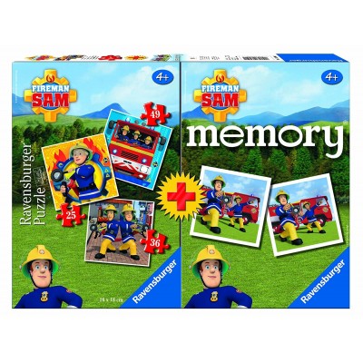 Ravensburger-06910 3 Puzzles + Memory - Sam le Pompier
