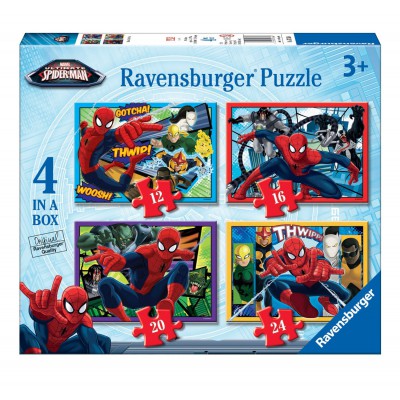 Ravensburger-07363 4 Puzzles - Spiderman