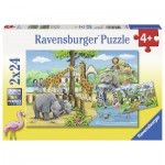  Ravensburger-07806 2 Puzzles - Au Zoo