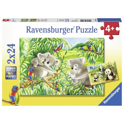 Ravensburger-07820 2 puzzles - Mignons Koalas et Pandas
