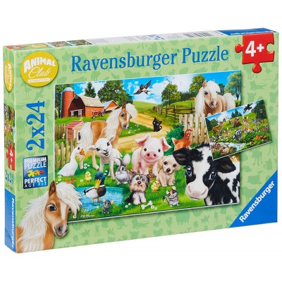 Ravensburger-07830 2 Puzzles - Animaux de la Ferme