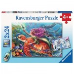  Ravensburger-07834 2 Puzzles - Les Aventures des Sirènes