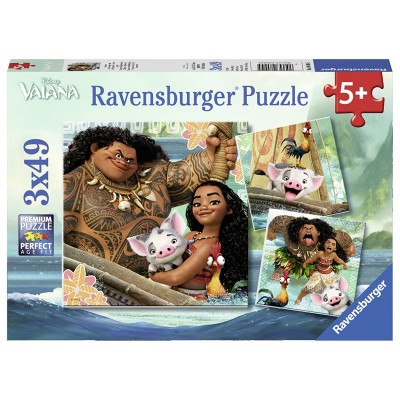 Ravensburger-08004 3 Puzzles - Vaiana