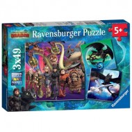  Ravensburger-08064 3 Puzzles - Dragon