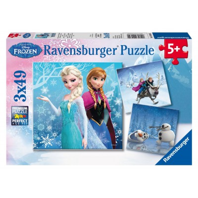Ravensburger-09264 3 Puzzles - Disney La Reine des Neiges
