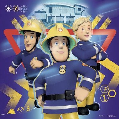 Ravensburger-09386 3 Puzzles - Sam le Pompier