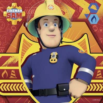 Ravensburger-09386 3 Puzzles - Sam le Pompier