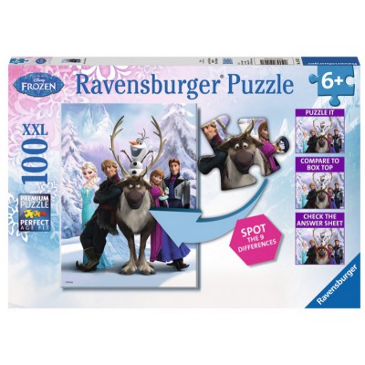 Puzzle Ravensburger-10557 La Reine des Neiges : Trouvez les 9 Différences