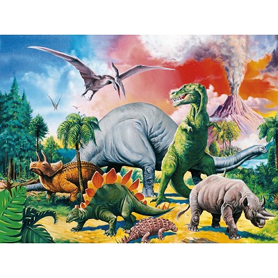 Puzzle Ravensburger-10957 Entre dinosaures