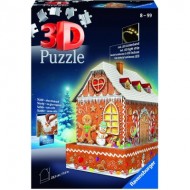  Ravensburger-11237 Puzzle 3D avec LED - Maison en Pain d'Epices