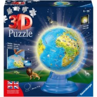  Ravensburger-11498 Puzzle 3D - Globe en Anglais