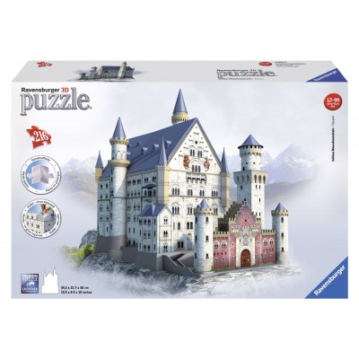 Ravensburger-12573 Puzzle 3D - Château de Neuschwanstein