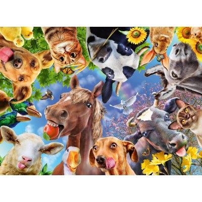 Puzzle Ravensburger-12902 Pièces XXL - Funny Farm Animals