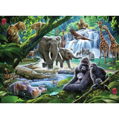 Puzzle Ravensburger-12970 Pièces XXL - Les Animaux de la Jungle