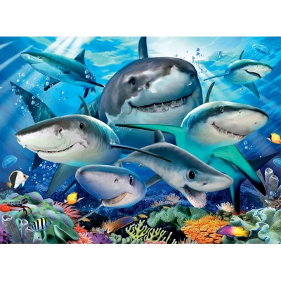 Puzzle Ravensburger-13225 Pièces XXL - Requins rieurs