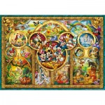 Puzzle  Ravensburger-15266 Le Monde Magique de Disney en Médaillon