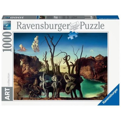 Puzzle Ravensburger-17180 Art Collection - Dali - Cygnes se reflétant en éléphants