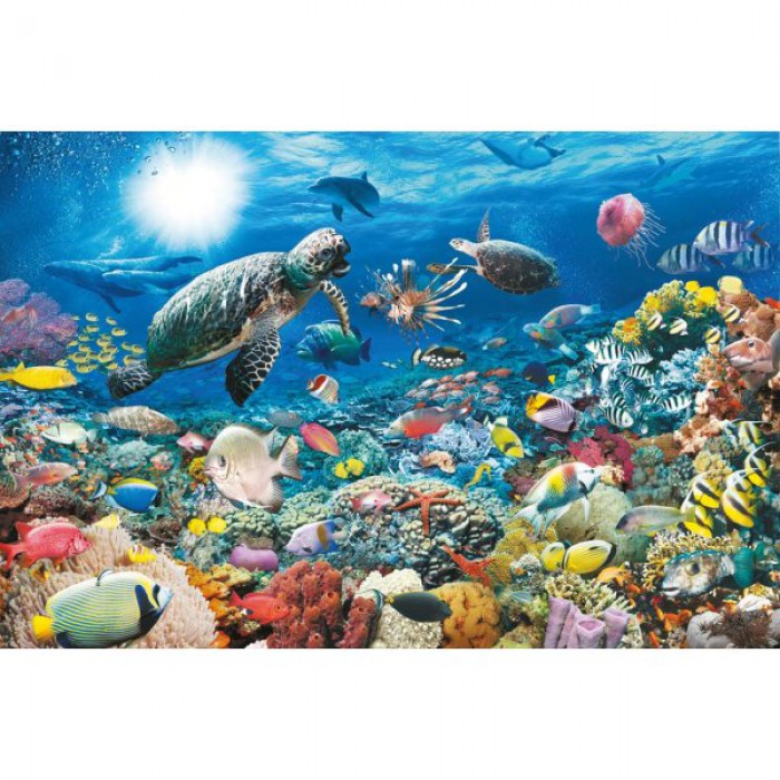 Puzzle Ravensburger-17426 Vie dans le récif corallien