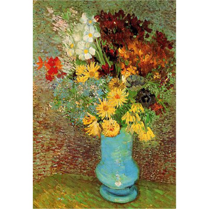 Puzzle DToys-70258 Van Gogh Vincent - Fleurs dans un Vase Bleu