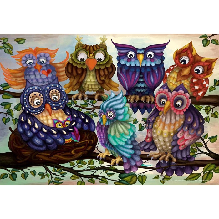 Puzzle  DToys-74416 Colourful Owls