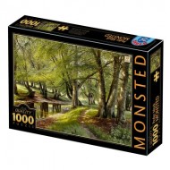 Puzzle  Dtoys-77622 Peder Mørk Mønsted - A Summer Day in the Forest with Deer in the Background
