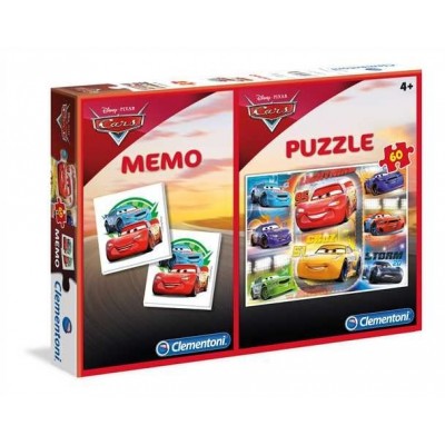 Clementoni-07918 Puzzle Cars + Memo