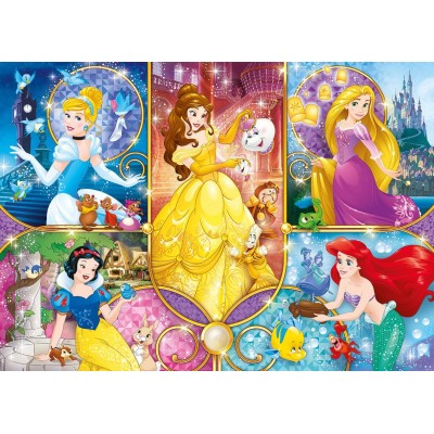 Clementoni-20140 Brilliant Puzzle - Disney Princess