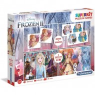  Clementoni-20241 Superkit 4 en 1 - Frozen 2 (2 Puzzles + Memory + Domino)