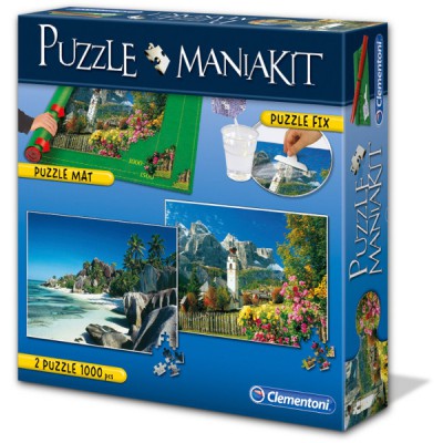 Clementoni-39278 Mania Kit : 2 Puzzles + 1 Tapis de Puzzle 1500 Pièces