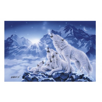 Puzzle Clementoni-39280 Famille de Loups
