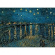 Puzzle  Clementoni-39344 Van Gogh Vincent : Nuit étoilée sur le Rhône