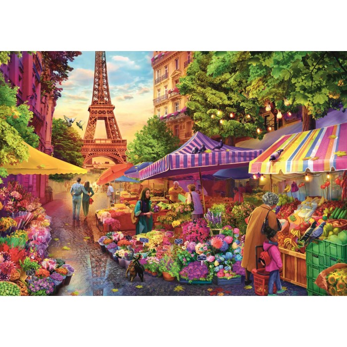 Puzzle  Trefl-10799 L'Heure Du Thé : Marché Aux Fleurs, Paris
