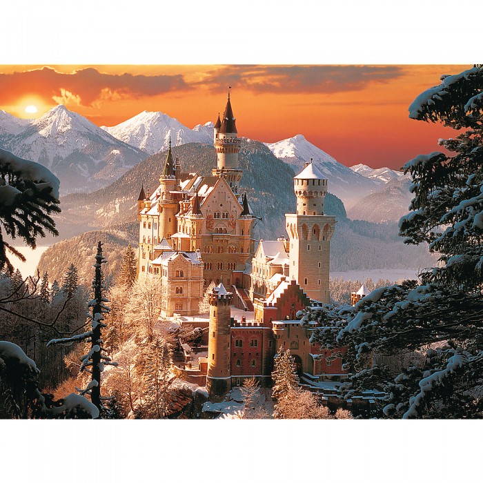 Puzzle  Trefl-33025 Allemagne : Neuschwanstein sous la neige