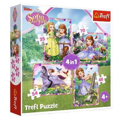 Trefl-34314 4 Puzzles - Sofia The First