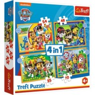  Trefl-34395 4 Puzzles - Pat Patrouille