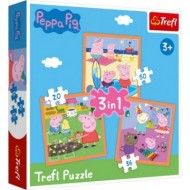  Trefl-34852 3 Puzzles - Peppa Pig